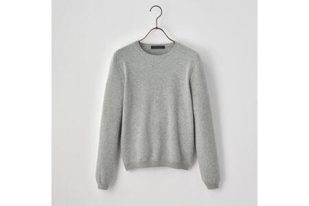 ベビーカシミヤ　クルーネックセーター　レディース　Lサイズ　【グレー】 【178007-1】 ｶｼﾐﾔ 天然素材 ｾｰﾀｰ 服 国産 国内製造 ﾍﾞﾋﾞｰｶｼﾐﾔ