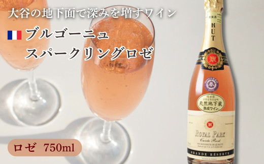 大谷の天然地下蔵で深みを増すワイン ブルゴーニュ スパークリングロゼ 1本【配送不可地域：離島】
