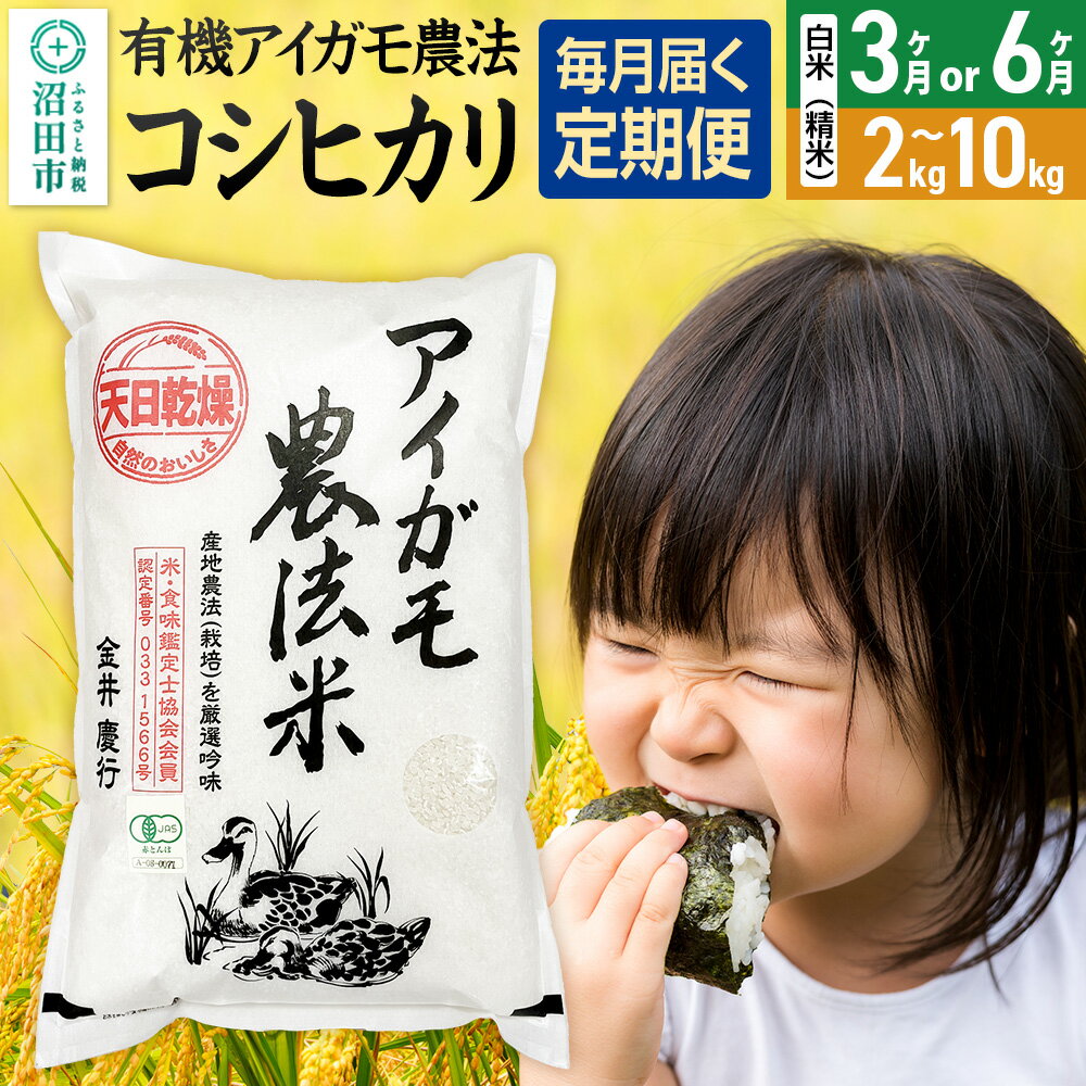 【ふるさと納税】《kg数・回数選べる》令和7年産 白米（精米）有機アイガモ農法コシヒカリ 金井農園
