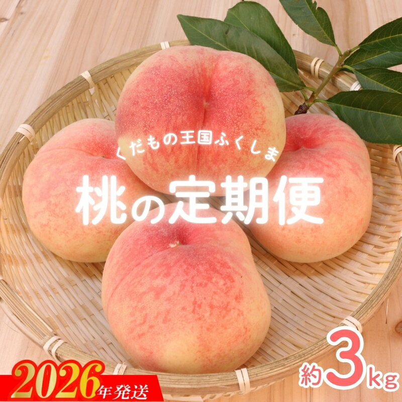 【ふるさと納税】No.2026【2026年発送 先行予約】福島のもも 約3kg 定期便3回 もも モモ あかつき 川中島白桃 くだもの 果物 人気 返礼品 お取り寄せ 福島市 福島県産 4万円台