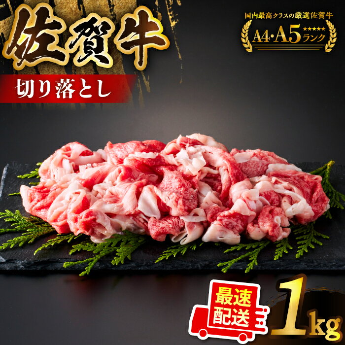 【ふるさと納税】【配送月が選べる】 佐賀牛 切り落とし 1kg（500g×2パック）【がばいフーズ】[HCS003] / 牛肉 切り落とし 黒毛和牛 肉 精肉 A5 a5 A4 a4 国産 ブランド牛 薄切り 小間切れ 冷凍 送料無料 佐賀県 江北町 最速発送対象 17000 17000円