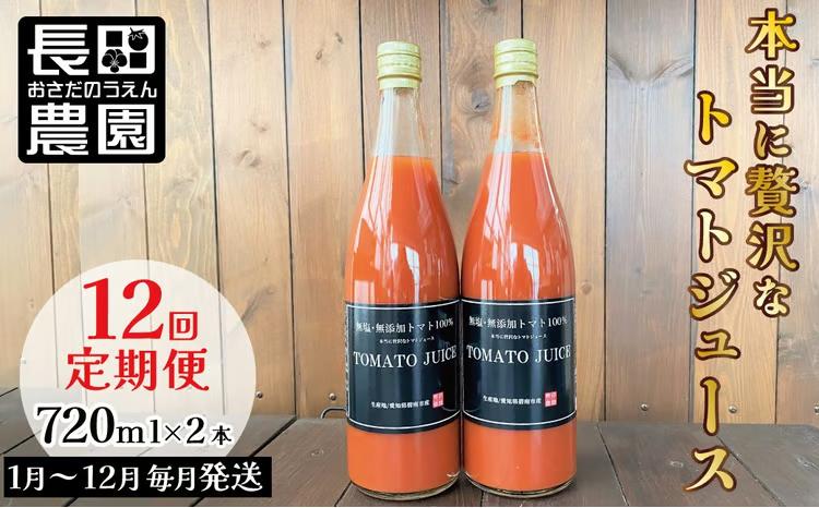 【個数限定】毎日の習慣に!トマト100％贅沢なトマトジュース 12回定期便（1月～12月毎月お届け） 無塩 無添加 濃厚 リコピン 野菜ジュース 飲むトマト 生食用トマト使用 トマトスカッシュ レッドアイ スープ 煮込み料理 調味料 H004-216