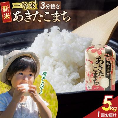 ふるさと納税 大仙市 3分搗き あきたこまち 一等米 5kg 秋田県 R8年|22_kml-040501s