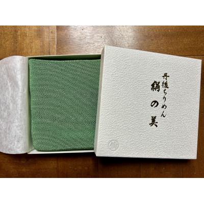 ふるさと納税 与謝野町 洗える丹後ちりめん「ちりめん美人」シルククッションカバー(グリーン)　ギフトにも　京都与謝野町より |  | 01