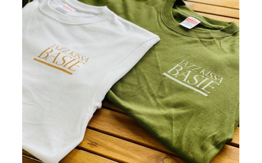 JAZZ喫茶ベイシー Tシャツ（ホワイト×ゴールドロゴ）Mサイズ