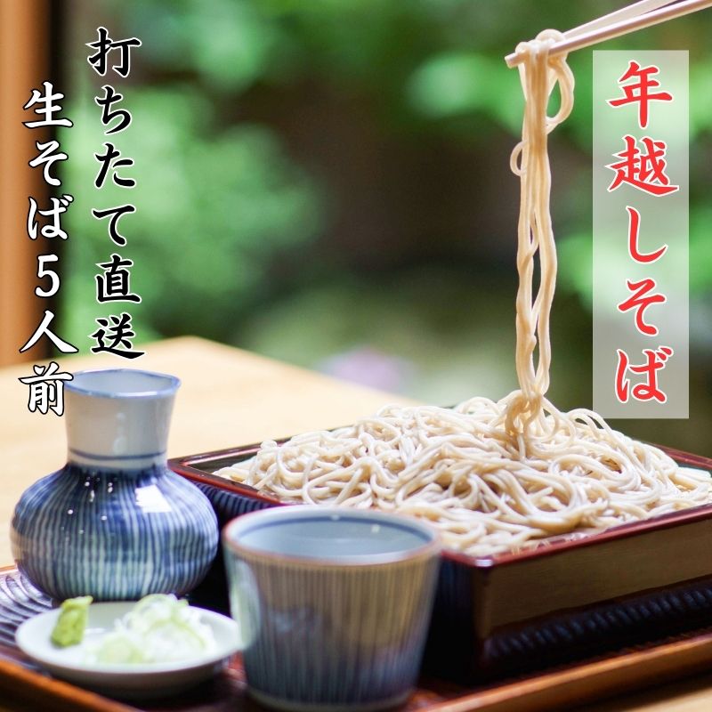 【ふるさと納税】【お申し込みは12月27日まで!】数量限定 老舗の年越しそば そば処泉家「生そば」5人前 麺つゆ（ストレート）付き 12月29日または12月30日お届け 国産 最上級石臼引き そば粉使用 蕎麦 生麺 生ソバ 年末発送 年内発送