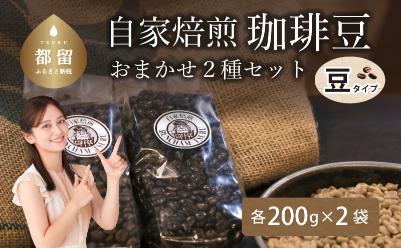 
            山梨県 都留市 自家焙煎珈琲豆 ＜豆のまま＞ おまかせ２種類【バンカム・ツル】｜煎りたて コーヒー 直送 老舗 本格派 喫茶店 プレゼント お祝い 贈答用 水蒸気焙煎 アロマ 香り コク 深み 芳醇 リフレッシュ カフェイン 高級 マイルドブレンド ケニア サントス モカ マンデリン カフェ
          
