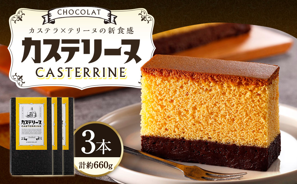 長崎カステリーヌ・ショコラ 3個 セット ／ 約220g × 3 スイーツ デザート カステラ おかし 菓子 おやつ チョコレート ショコラ テリーヌ ご当地スイーツ かすてら テリーヌ 長崎県 長崎市