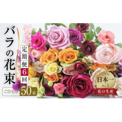 ふるさと納税 田原市 【毎月定期便】バラの花束　訳ありチャーミングローズ50本全6回