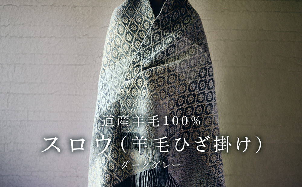 スロウ（羊毛ひざ掛け）ダークグレー