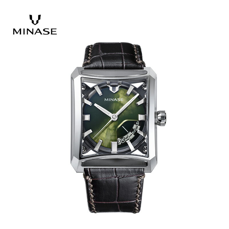 【ふるさと納税】MINASE時計 SEVEN WINDOWS クロコレザータイプ（VM15-LDBYGR-SSD） MINASE 日本製 時計 腕時計 メンズ 高額 人気 ランキング【協和精工株式会社】[F11945]