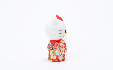 木目込人形（ハローキティ） ／ サンリオ 人気 キャラクター かわいらしさ 上品 飾り物 置物 開運招福 千客万来 商売繁盛 縁起 縁起の良いお品 ギフト贈り物 プレゼント 埼玉県 No.182