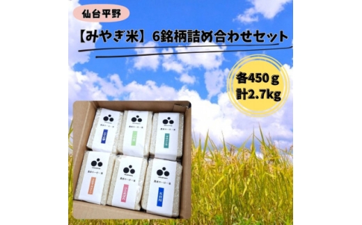 令和7年産＜みやぎ米＞6銘柄詰め合わせセット　各450g【1673862】