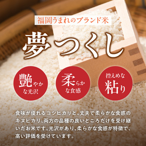 【定期便6回】【令和8年産 新米】福岡県産ブランド米夢つくし 白米 9kg×6回 _  夢つくし 9kg 6回 定期便 福岡県産 久留米産 ブランド米 精米 品種 艷やか 光沢 やわらかい 食感 米 