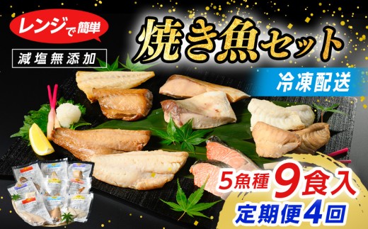 【定期便】レンジで簡単 焼き魚セット 全4回｜ 焼魚 魚介類 魚貝類 海鮮 シーフード 水産加工 鰤 ぶり 河豚 ふぐ 鯖 さば 鮭 さけ サーモン しゃけ 詰め合わせ セット 夕飯 ご飯 簡単調理 簡単ご飯 石川県 七尾市 能登