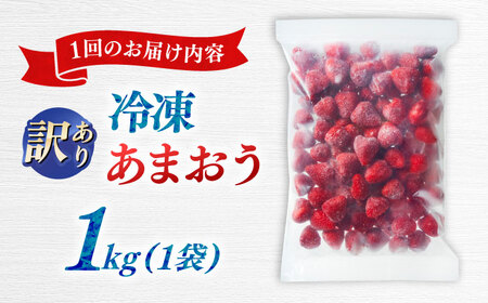 【全2回定期便】訳あり冷凍いちご「博多あまおう」1kg（加工用）  桂川町/株式会社やまやコミュニケーションズ[ADAN064]