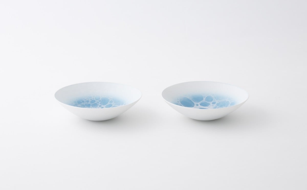 
            【セット】【やま平窯】有田焼／泡デザートボウルBlue　2客
          