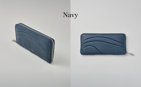 【TIDE】07/42 LONG WALLET 財布 ウォレット 牛革 レザー 東かがわ Navy