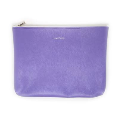 ふるさと納税 鎌倉市 MASSTARD -MINIMAL LEATHER POUCH LARGE- PURPLE