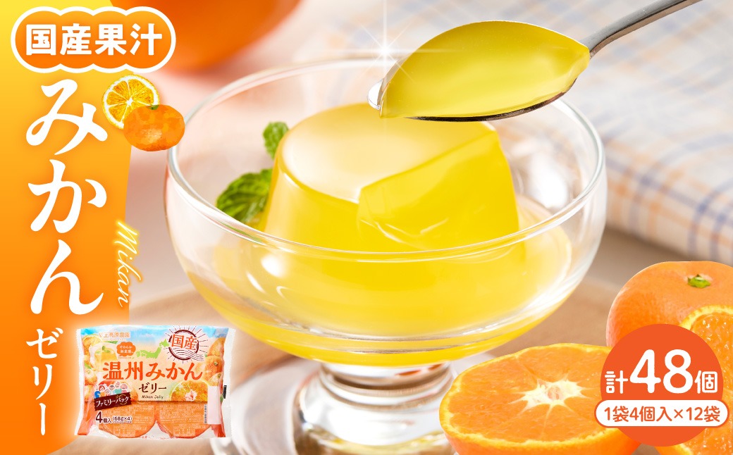 国産温州みかんゼリー1袋4個入×12袋 和歌山産業提供 山形県 東根市 hi070-005