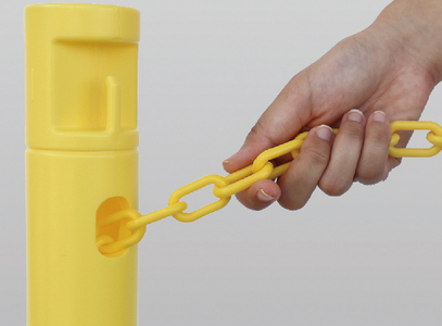 No.296-05 2．5M チェーン入りポール　4本セット　グリーン ／ ポール チェーン付き 駐禁ポール ゴムベースタイプ 水入れ不要 カラーバリエーション 千葉県