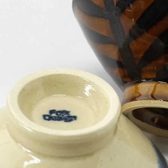 【波佐見焼】Folk Design 二色巻・矢羽根飴釉 茶碗 ペアセット 食器 皿 【玉有】 [IE22] 波佐見焼