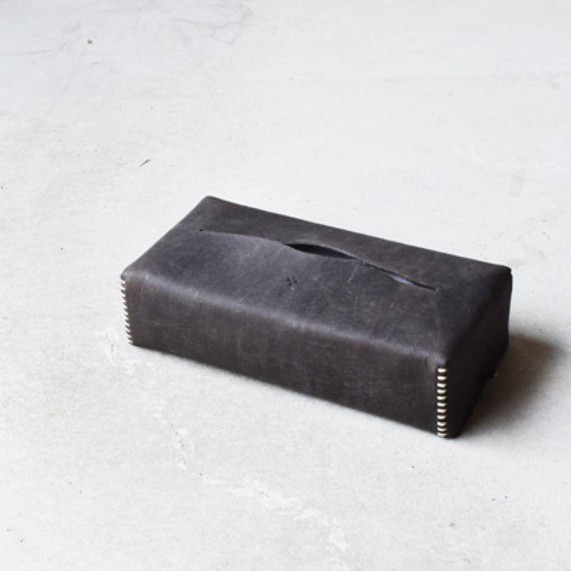 Teha’amana Tissue Cover Smoke テハマナ ティッシュカバー スモーク ブラック 革 皮 雑貨 おしゃれ レザー 本革 こだわりの逸品 地域特産品 ギフト 自分用 人気 おす
