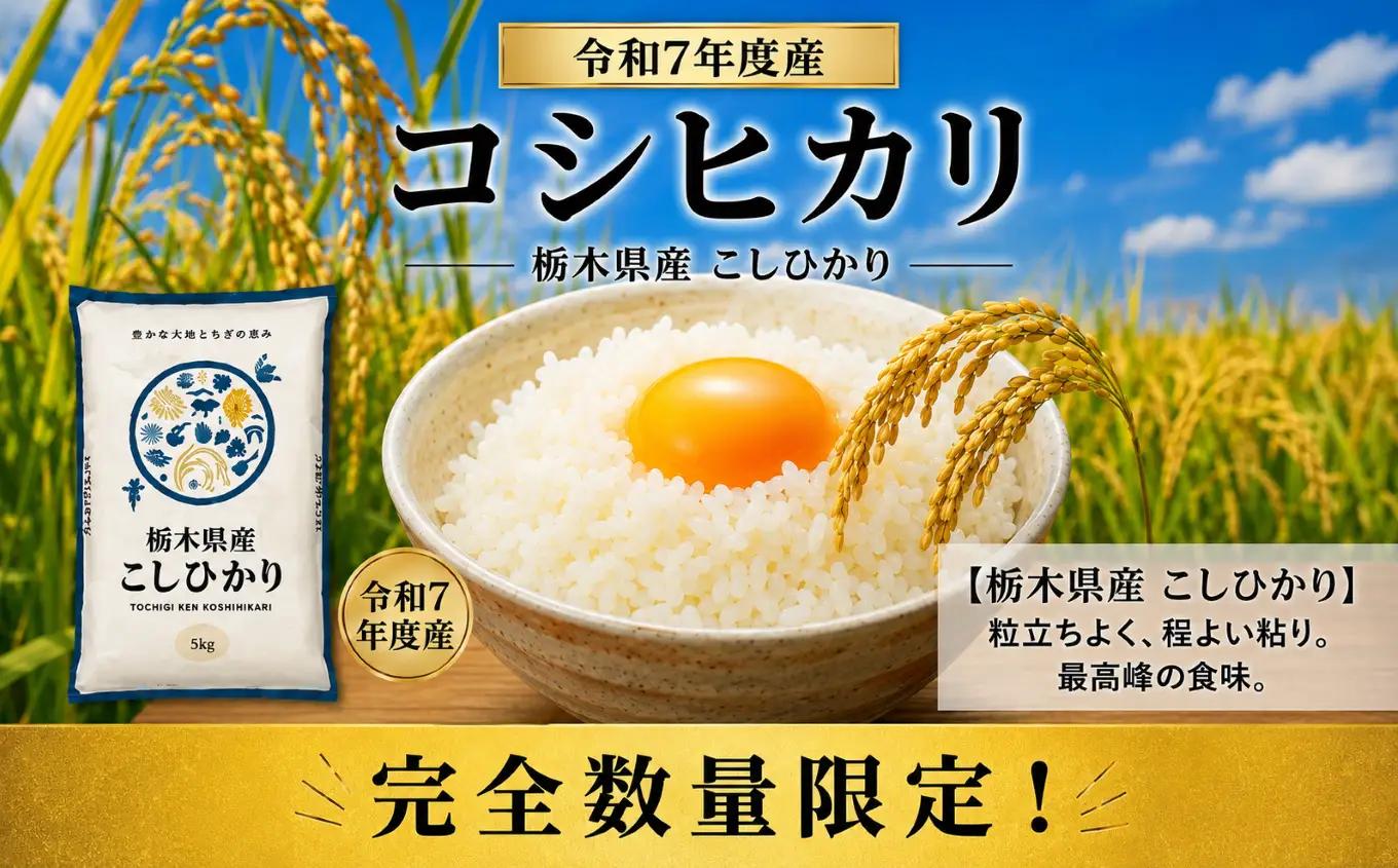 【栃木県共通返礼品】令和7年度産 コシヒカリ 5kg | 栃木県 那珂川町 送料無料