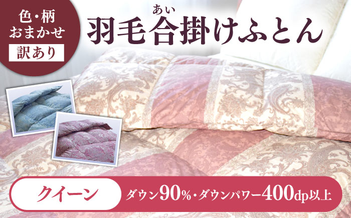 
            【訳あり】 色柄おまかせ クイーン 羽毛合掛けふとん シルバープリンセスダック ダウン90% ダウンパワー400dp 《壱岐市》 【富士新幸九州】 [JDH121]
          
