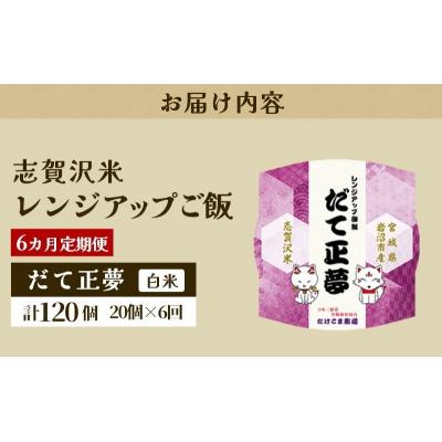 ふるさと納税 岩沼市 【令和7年産】6ヵ月定期便 だて正夢 レンジアップごはん 20個[No.5704-0944] |  | 03