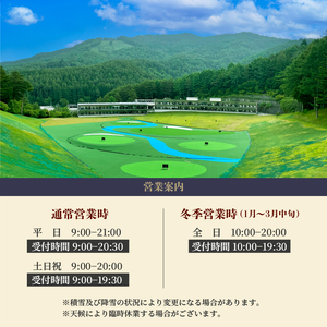 鐘山ゴルフセンター練習球券（500球券）