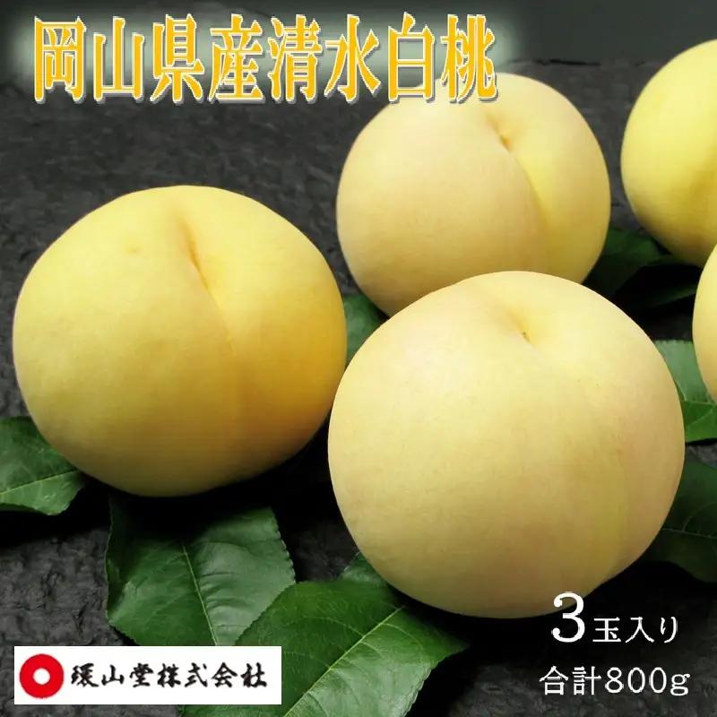 白桃 清水白桃 岡山県産 白桃【3玉 計800g】【先行予約】