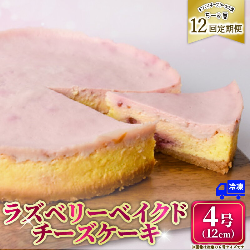 【ふるさと納税】 12回 定期便 ラズベリーベイクド チーズケーキ 4号 12cm 冷凍 スイーツ デザート ケーキ ベリー 洋菓子 お菓子 おやつ 手作り お取り寄せ ご褒美 ギフト プレゼント 贈り物 誕生日 記念日 パーティー 濃厚 クリーミー 数量限定 人気 おすすめ 高知県 安芸市