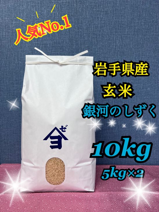 【定期便3か月】岩手県産銀河のしずく 10kg(5㎏×2）　玄米 【2592】