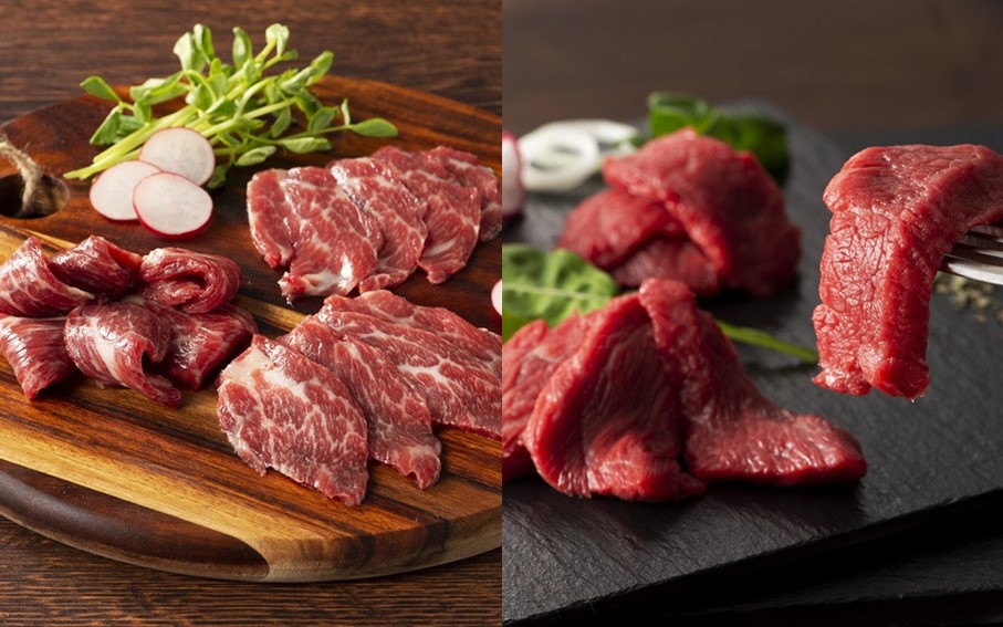 【ふじ馬刺し】 霜降り馬刺しと赤身の贅沢6種セット 450g ふじ馬刺し メン 大トロ 中トロ ヒレ シャトーブリアン ロース ユッケ 霜降り 熊本 馬刺し セット 詰め合わせ 食べ比べ 馬肉 馬 生