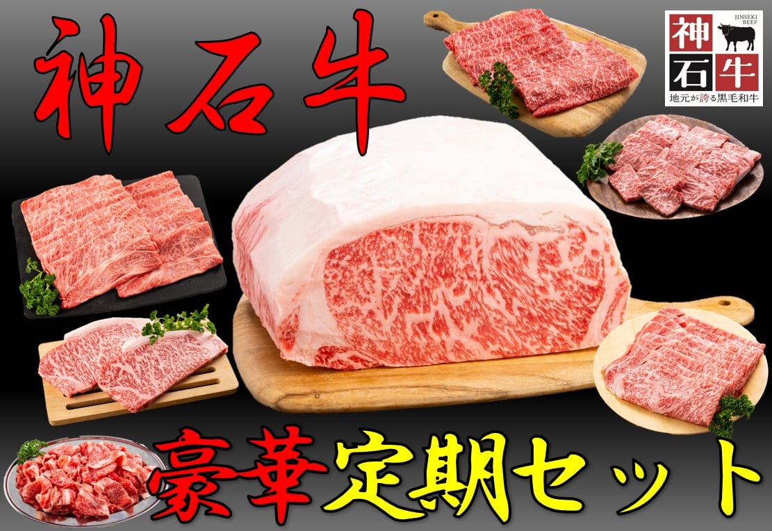 
            神石牛　ステーキ・焼肉・薄切り・ブロック 豪華定期セット
          