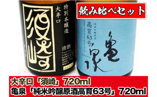父の日 プレゼント 飲み比べ 人気 お酒 日本酒  純米吟醸原酒 ｢亀泉 高育63号｣ 大辛口 ｢須崎｣ 720ml 4合瓶 2本 セット 酒 さけ お酒 酒造 一升瓶 高知 贈答 ギフト 贈り物 祝い 記念日 中元 歳暮 敬老  TH0391