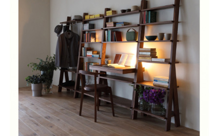 天然木シェルフ 本棚 幅56cm / ウォールナット材 または オーク材 【HIRASHIMA SCALA Shelf 056】 受注生産