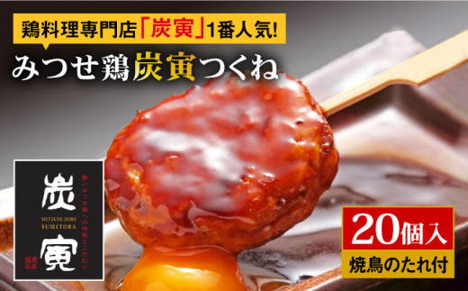 
お店でダントツ人気のこだわりつくね！【鶏料理専門店「炭寅」で１番人気】みつせ鶏つくね20個セット 吉野ヶ里町/炭寅コーポレーション [FCI009]
