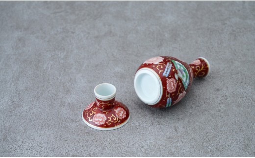 有田焼 錦古伊万里牡丹 扇 金唐草 酒器揃【神田陶器店】デッドストック アウトレット 昭和レトロ 牡丹 酒 うつわ 酒器 熱燗 お酒 晩酌 bp018