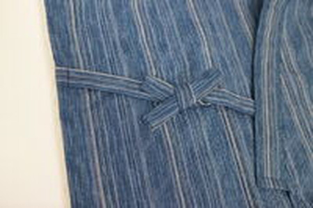 阿波しじら織 甚平【柄No.75、サイズM】と巾着（大）セット