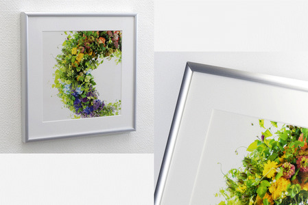 日比谷花壇のフラワーフレームアート Crescent Blossoms（三日月の花） ソフケン アルミフレーム 25x25cm アートポスター ポスターフレーム 花ポスター インテリア おしゃれ 花 