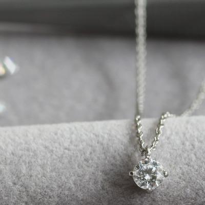 ふるさと納税 大津市 プラチナ900【0.2ct ラボダイヤモンドネックレス】クラウン 王冠 未来の輝き 一粒ペンダント |  | 01