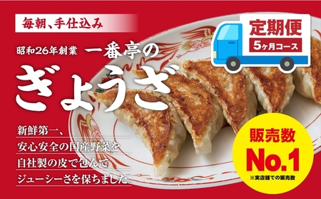 【5ヶ月定期便】一番亭の冷凍餃子63個セット×5回