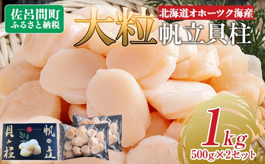 北海道オホーツク海産 大玉帆立貝柱 500g×2セット SRMR002