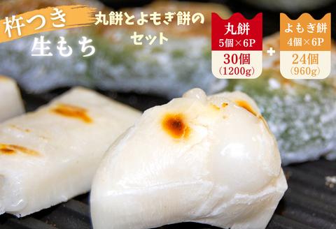 杵つき丸餅6P＆粒あん入りよもぎ餅6Pセット ：B170-032