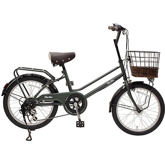 完成品でお届け！シティサイクル シマノ 外装6段変速 20インチ オートライト SHIMANO 自転車 ファインバイク カフェミニ  FINEBIKES 《5月中旬頃発送》［京都 自転車 シティサイクル 人気 おすすめ スポーツ アウトドア ツーリング ブランド メーカー］CAFE-FBCM206R 【マットグリーン(MG)】 261009_A-PW003VC01