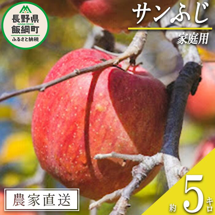 【ふるさと納税】 りんご サンふじ 家庭用 5kg 丸山功農園 沖縄県への配送不可 令和7年度収穫分 長野県 飯綱町 〔 信州 果物 フルーツ リンゴ 林檎 長野 13000円 予約 農家直送 〕発送時期：2025年11月中旬〜2025年12月中旬 {**}