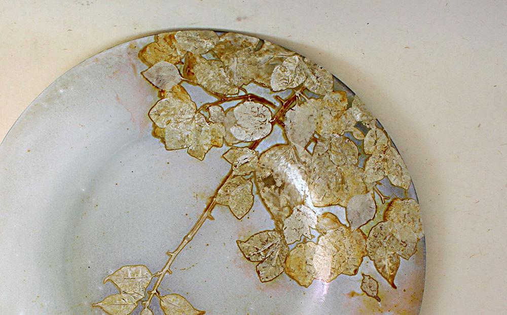 皿 つづるガラスアート ブーゲンビリア −HAKU− 吉田栄美子 ｜ 特大大皿 × 1枚