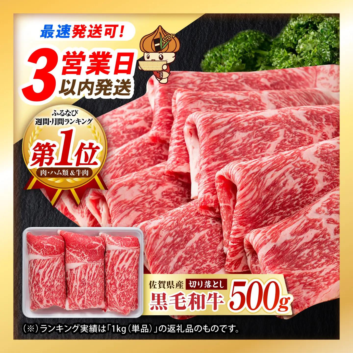 【スピード発送】佐賀産和牛 牛肉切り落とし500g  [IAG001] 牛肉切り落とし